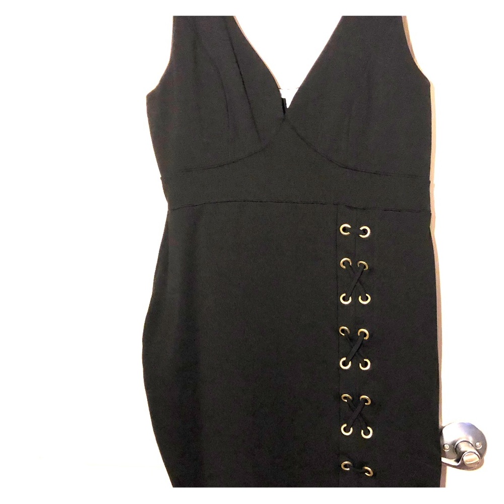 Body Con Dress with Stitch/Lace Up Detail